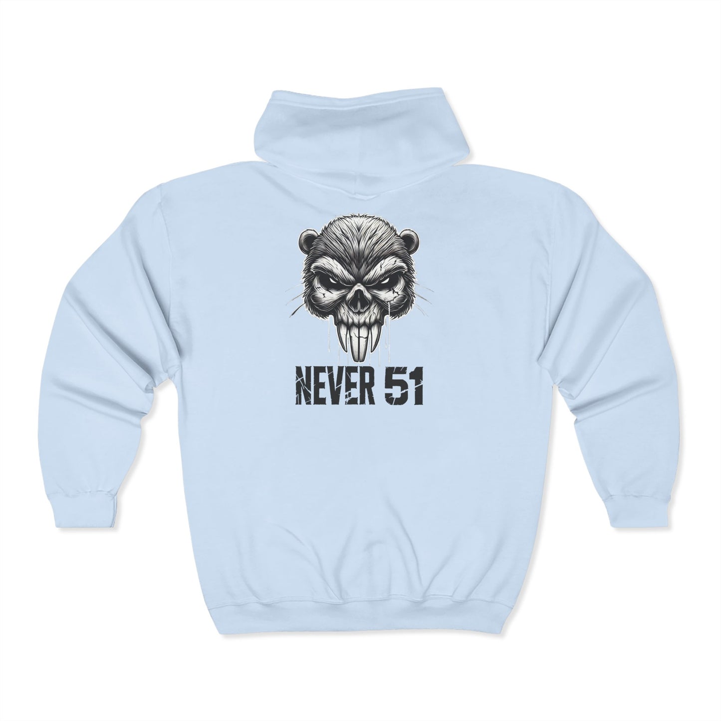 True North, Never South/Beaver Skull Zip up Hoodie
