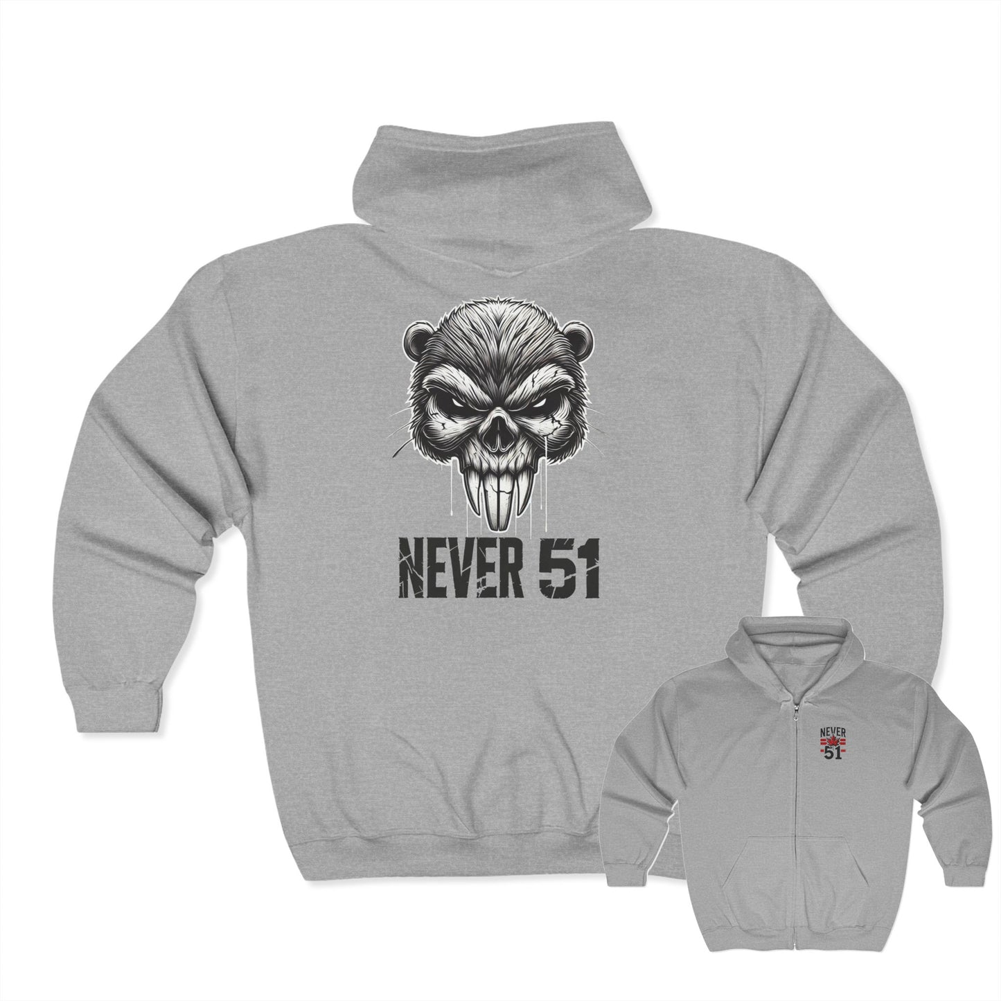 Beaver Skull Zip up Hoodie