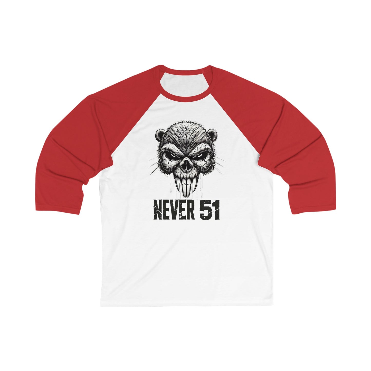 Beaver Skull 3\4 Raglan Sleeve