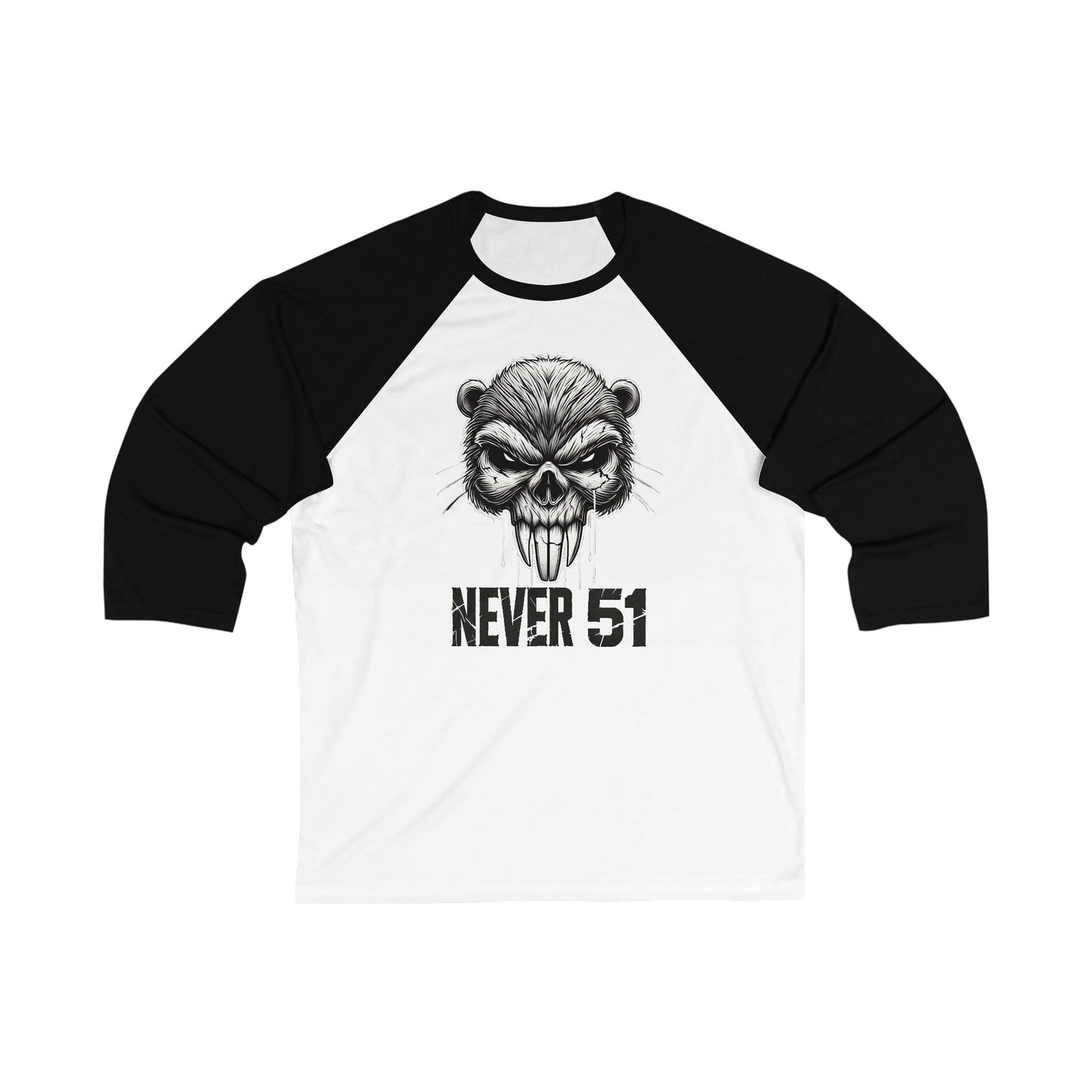 Beaver Skull 3\4 Raglan Sleeve